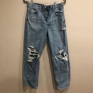 AGOLDE 90s mid rise jeans size 28 ripped knee